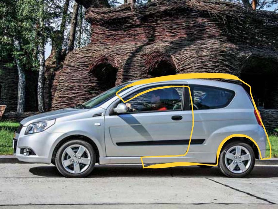 Chevrolet Aveo t250. 3d. Боковина. Четверть.