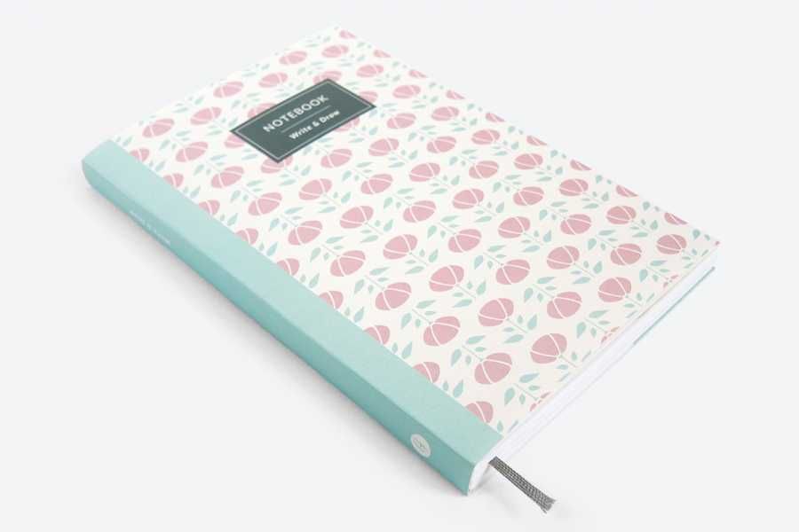 Блокнот Gifty щоденник Write & Draw. BLue Stripes, блокнот Tulips
