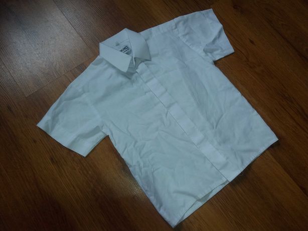 Biała koszula z krótkim rękawem 98