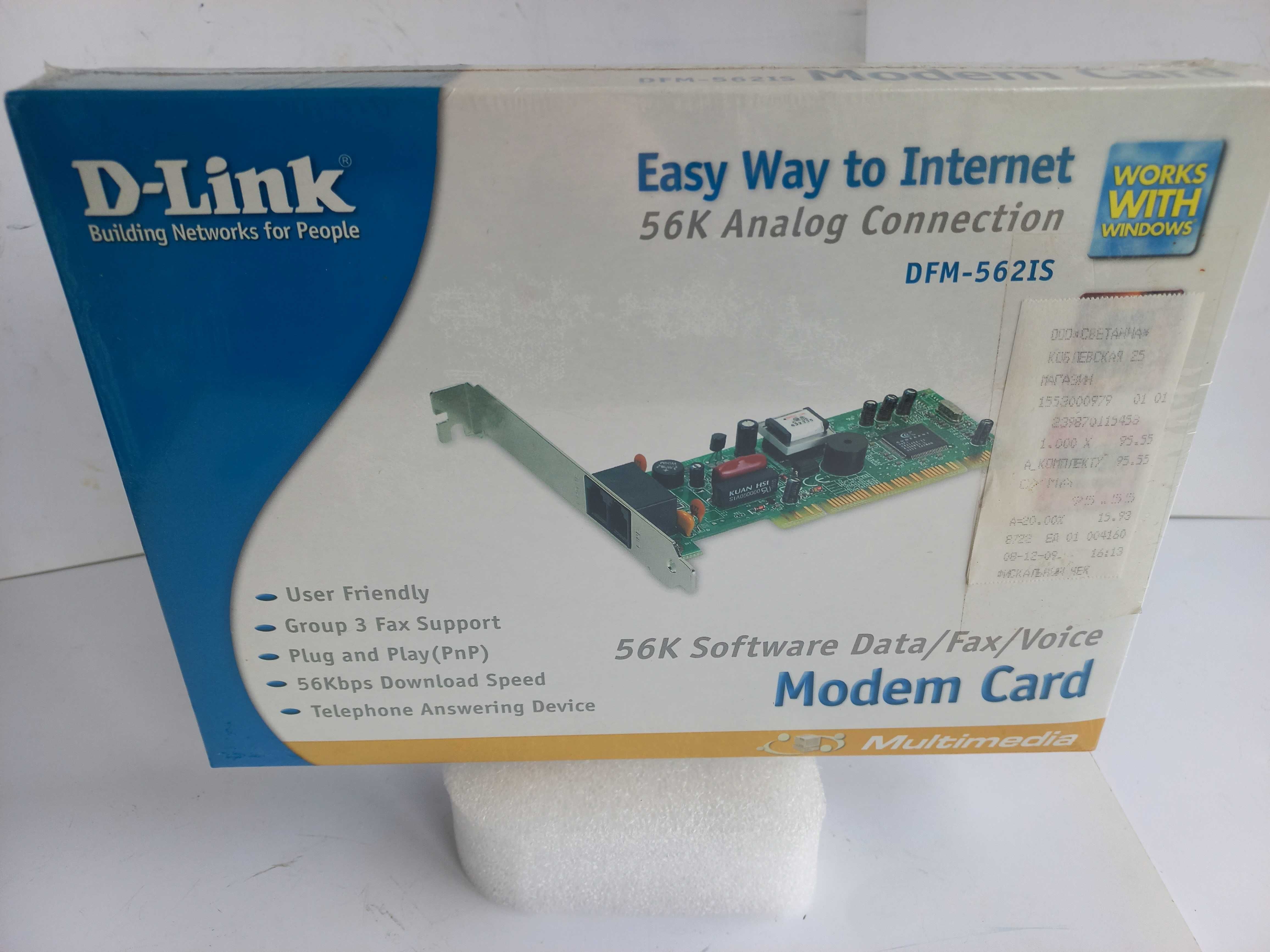 Факс модемы 1)D-Link DFM-56215 новый 2)Acorp CTR 21 56K Fax Modem, б/у