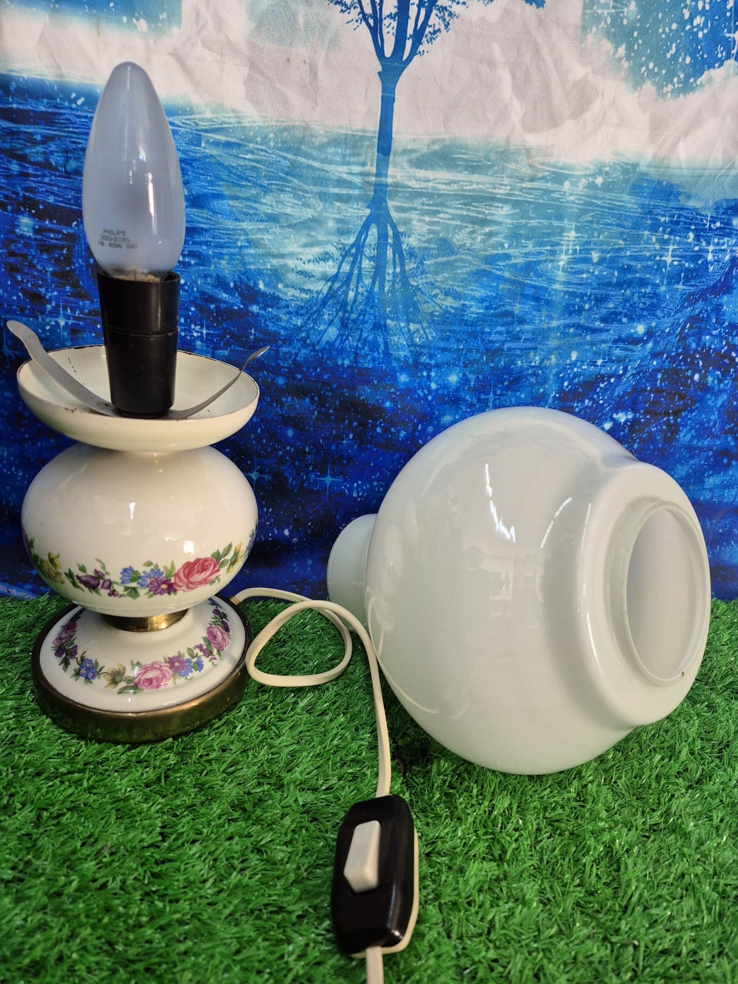 Lampka porcelanowa z lat 70-tych PRL