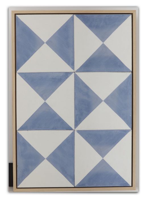 Quadro de azulejos/mosaicos hidráulicos com moldura de carvalho