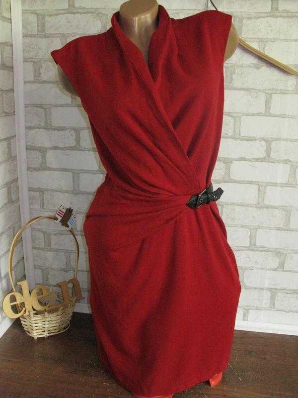 Платье сарафан шерсть+вискоза красное вишня eur 38
