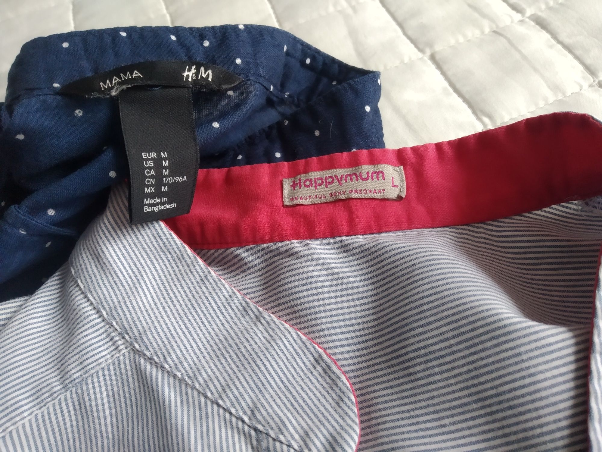 JAK NOWE  2 sztuki bluzki/koszule r. M/38 H&M happymum
