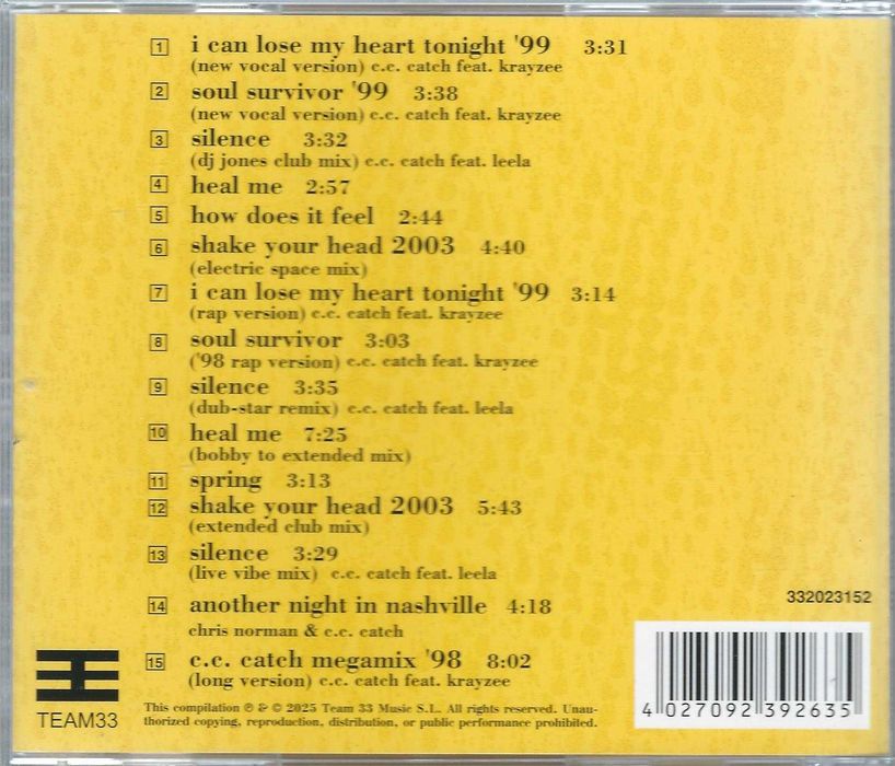 CD C.C. Catch - Diamonds - Her Greatest Hits Part III (2025) (TEAM33)