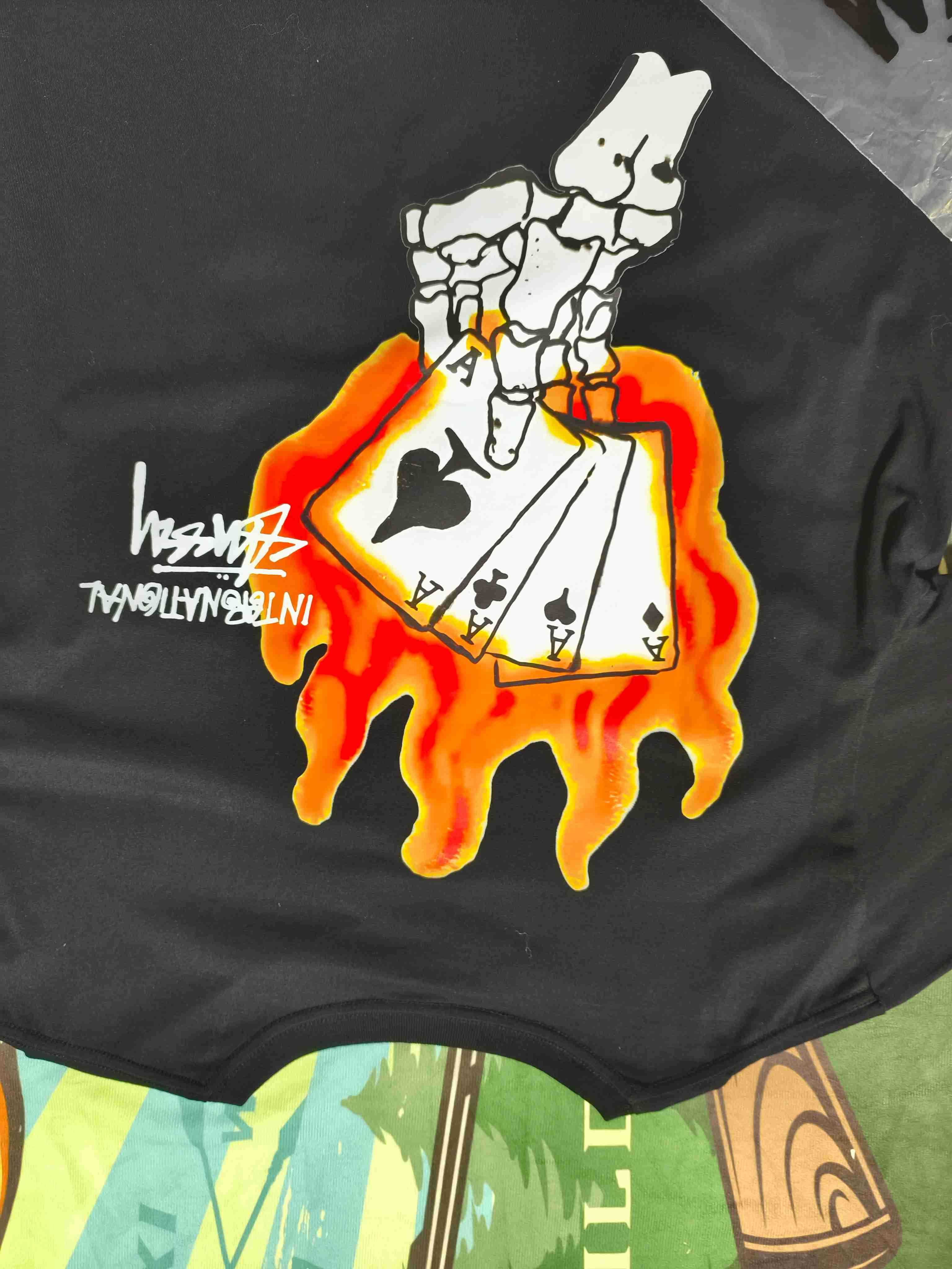 Stussy Męska Czarna Koszulka z Nadrukiem XL