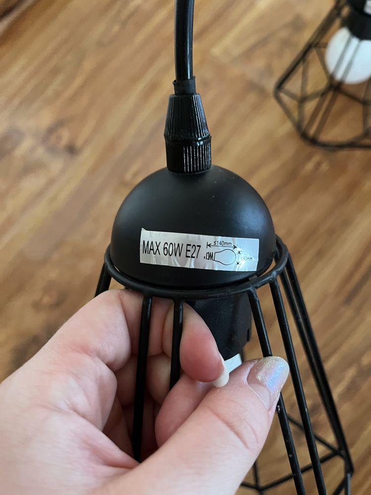 Żyrandol wiszacy lampa Good Home 3 punktowa czarna smertrio czarny