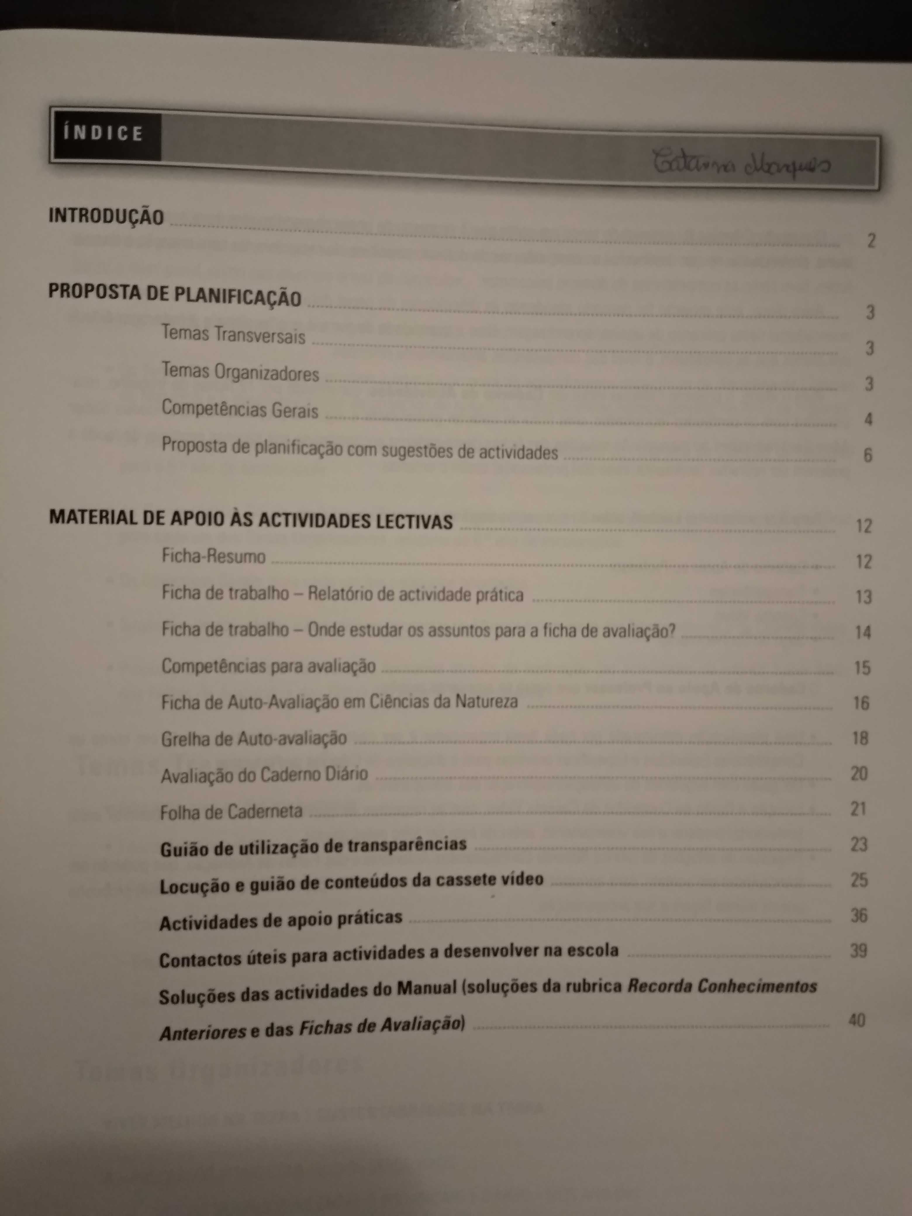 Manual e caderno de atividades Ciências da Natureza 6.º ano