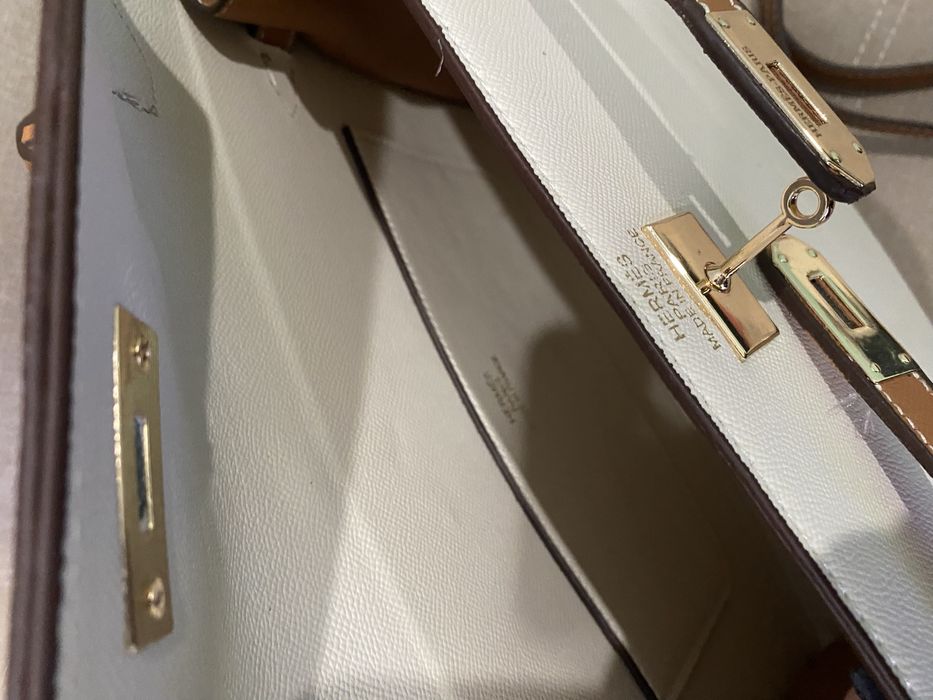 Сумка гермес келі бежева