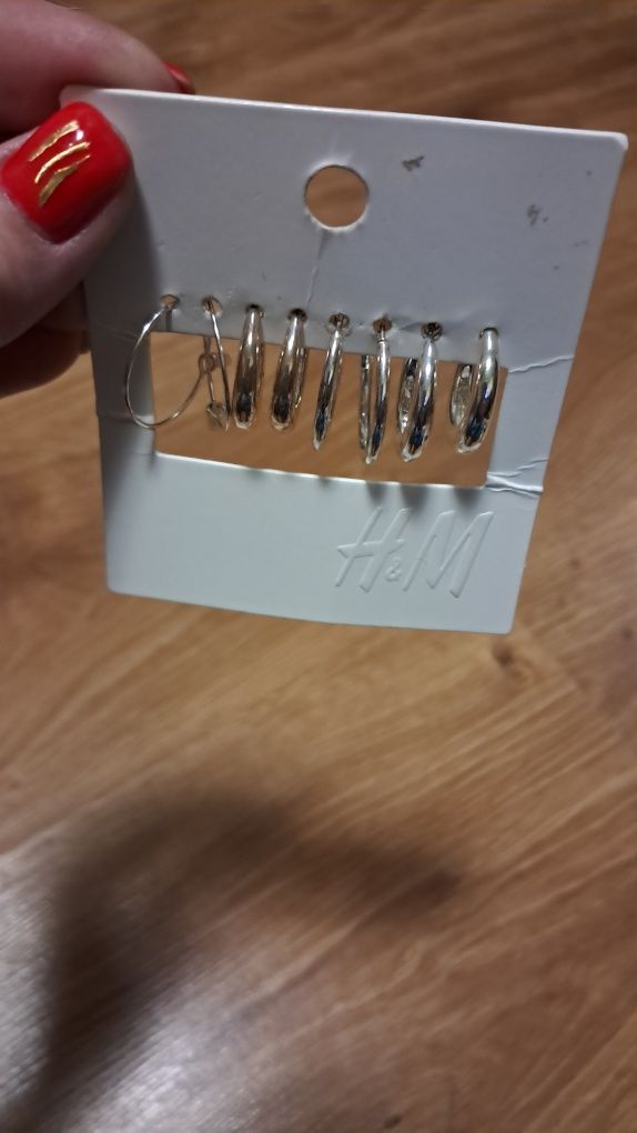Набор сережки кольца 4 пары брендовые H&M