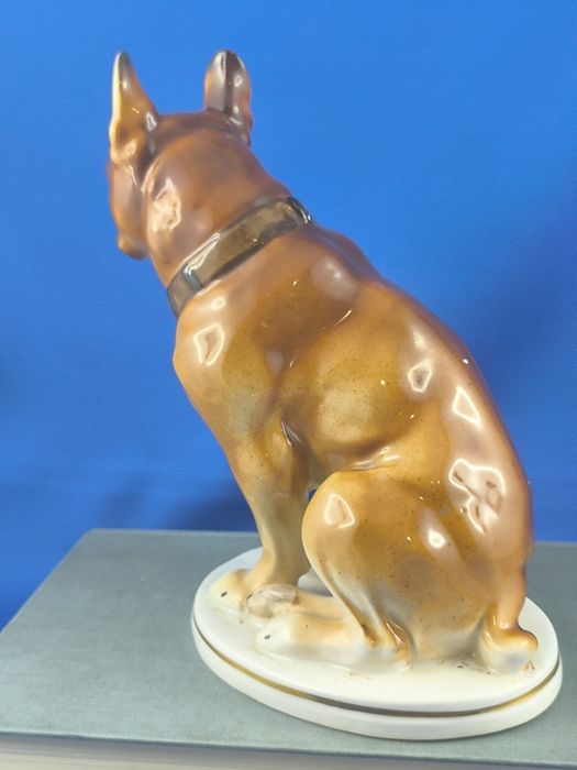 Pies bokser Łomonosow LFZ #porcelana #ZSRR #Rosja #ozdoba #prezent