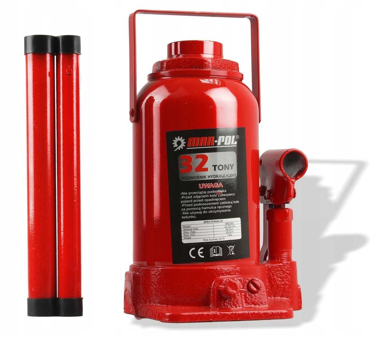 Podnośnik hydrauliczny słupkowy 32 TON lewarek butelkowy 32T