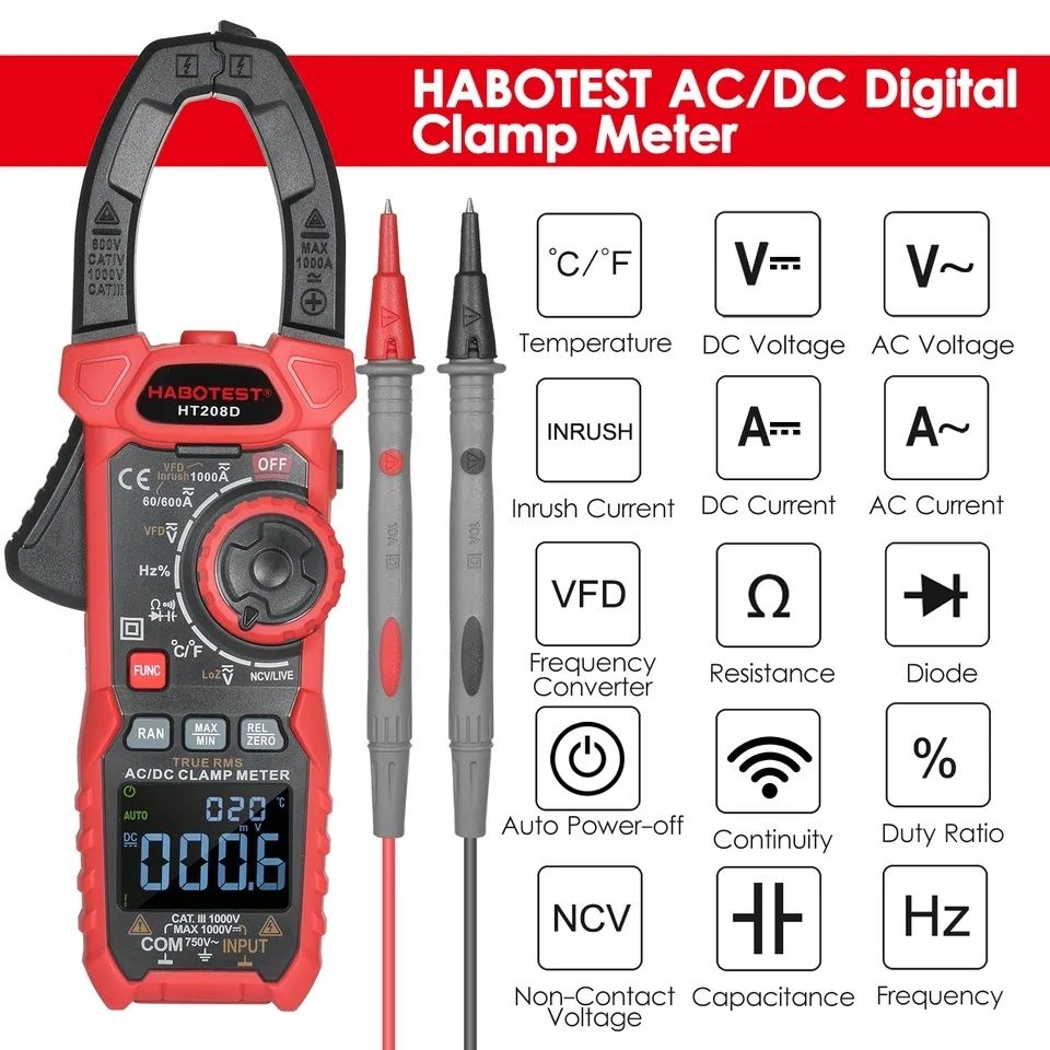 Клещи токоизмерительные Ht 208d пусковой DC 1000a