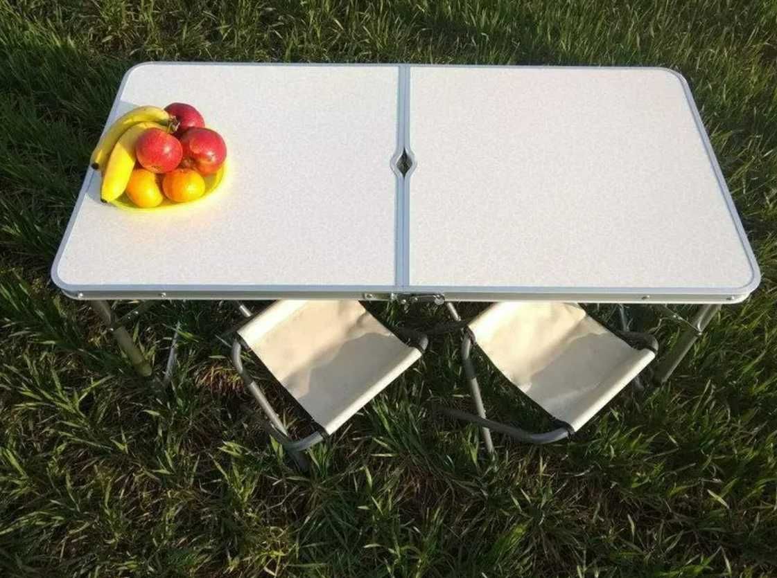 Столик посилений для пікніка кемпінговий стіл стільці білий