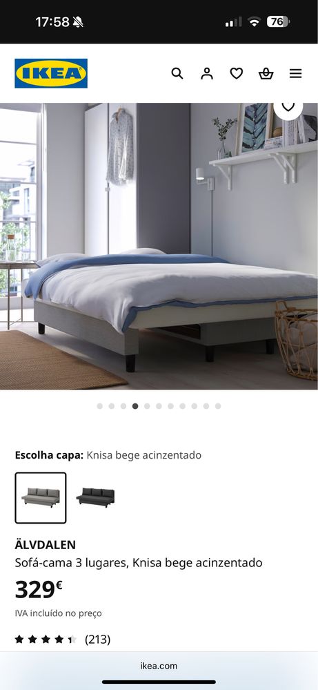 Sofá-cama 3 lugares