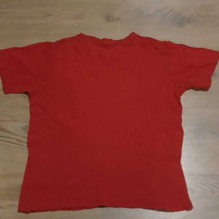 Czerwony z nadrukiem t-shirt męski i damski