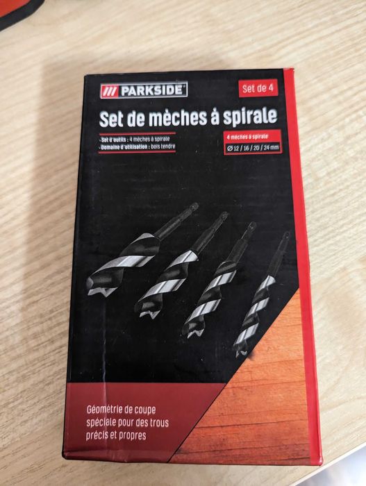 PARKSIDE Набор спиральных сверл по дереву. 4 шт. Новые.