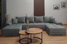 Narożnik Alaska U Pikowana Kanapa Sofa Rozkładana do Salonu+ GRATIS