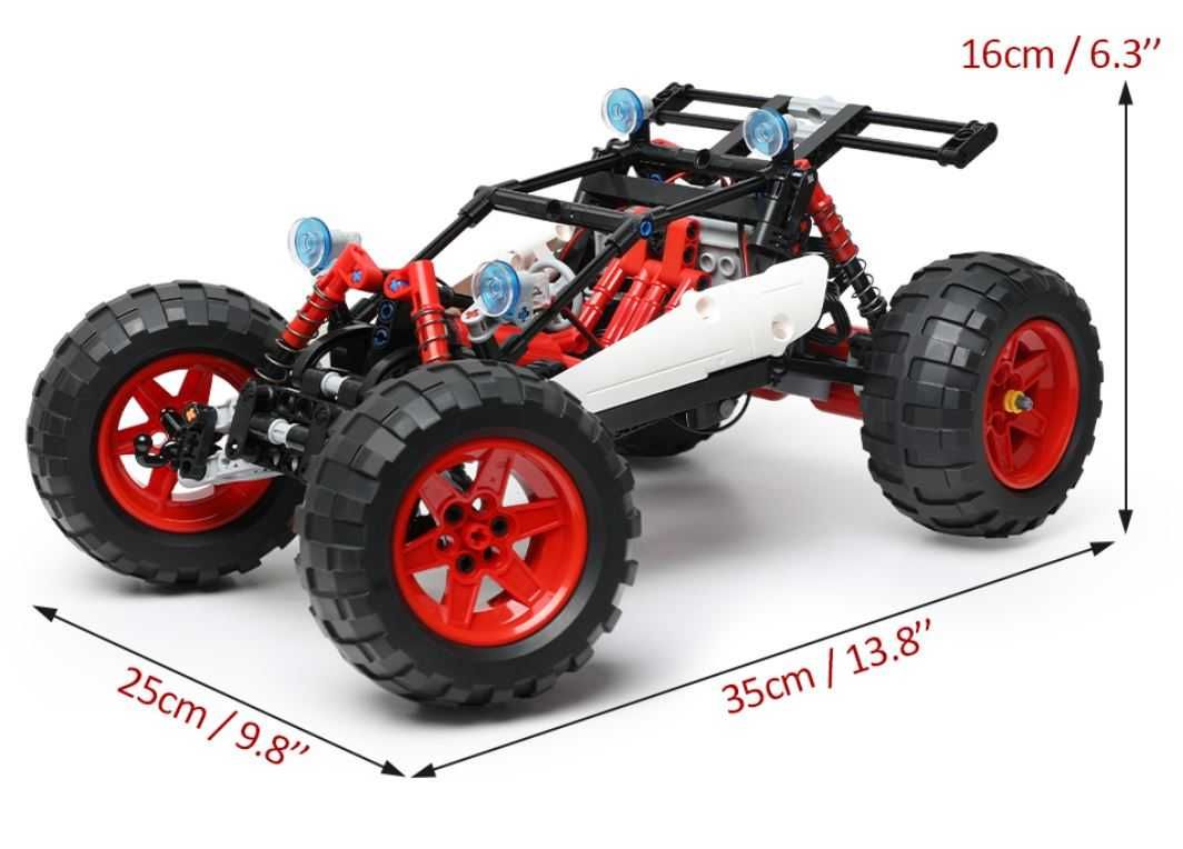 Pojazd sterowany Buggy 366-części 3-silniki ledy zamiennik TECHNIC