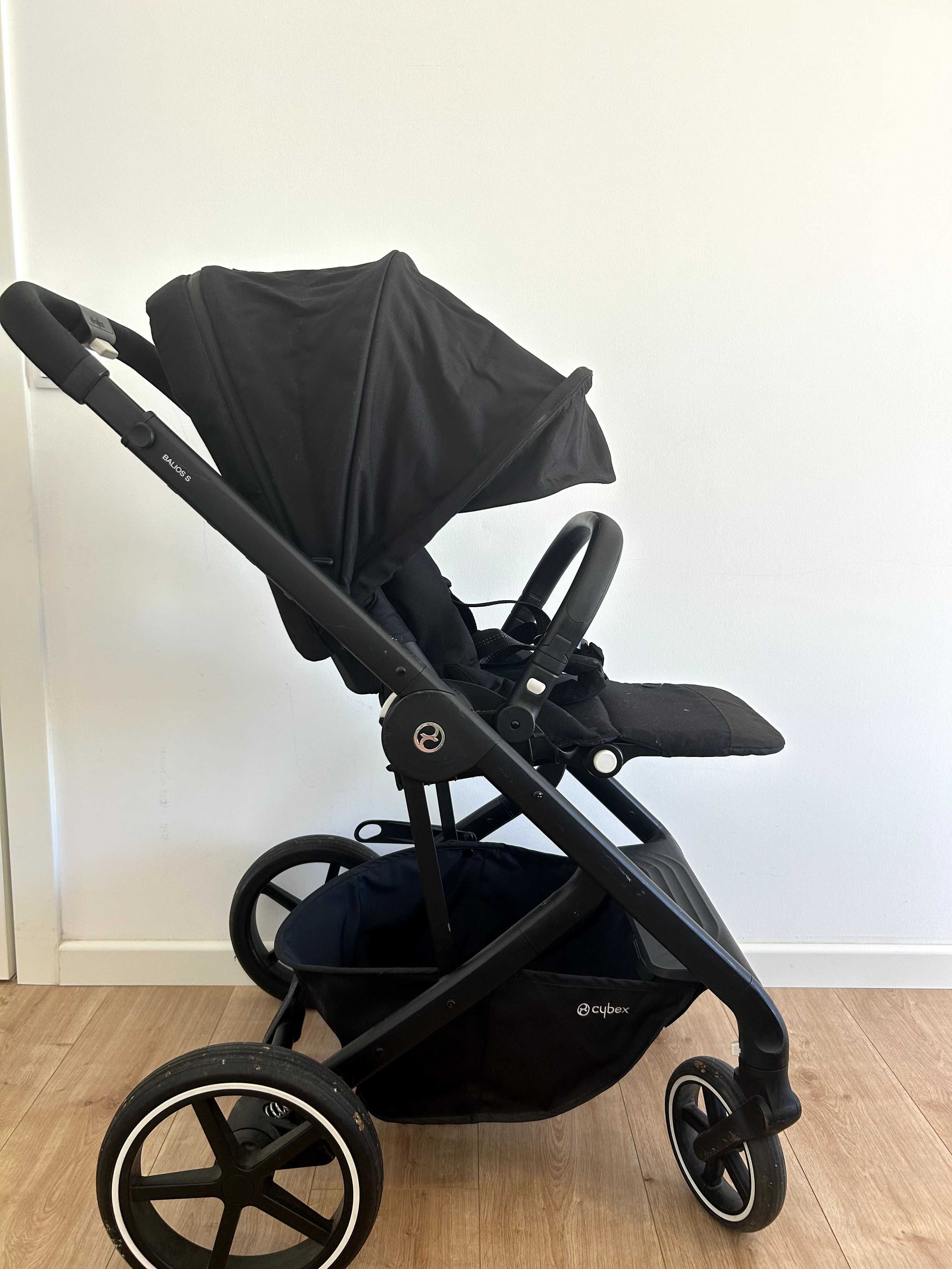 Carrinho Cybex Balios S+Ovo+Skate (para segundo filho)+Capa de chuva