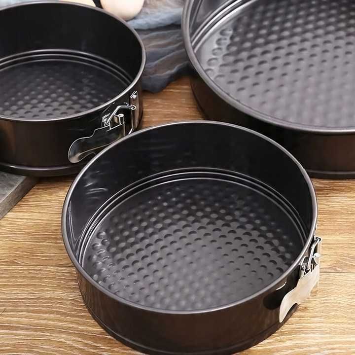 3 X TORTOWNICA Okrągła BLACHA do Pieczenia CIAST TORTÓW Forma 24 26 28