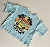 H&M błękitny t-shirt Stranger Things r.146/152cm