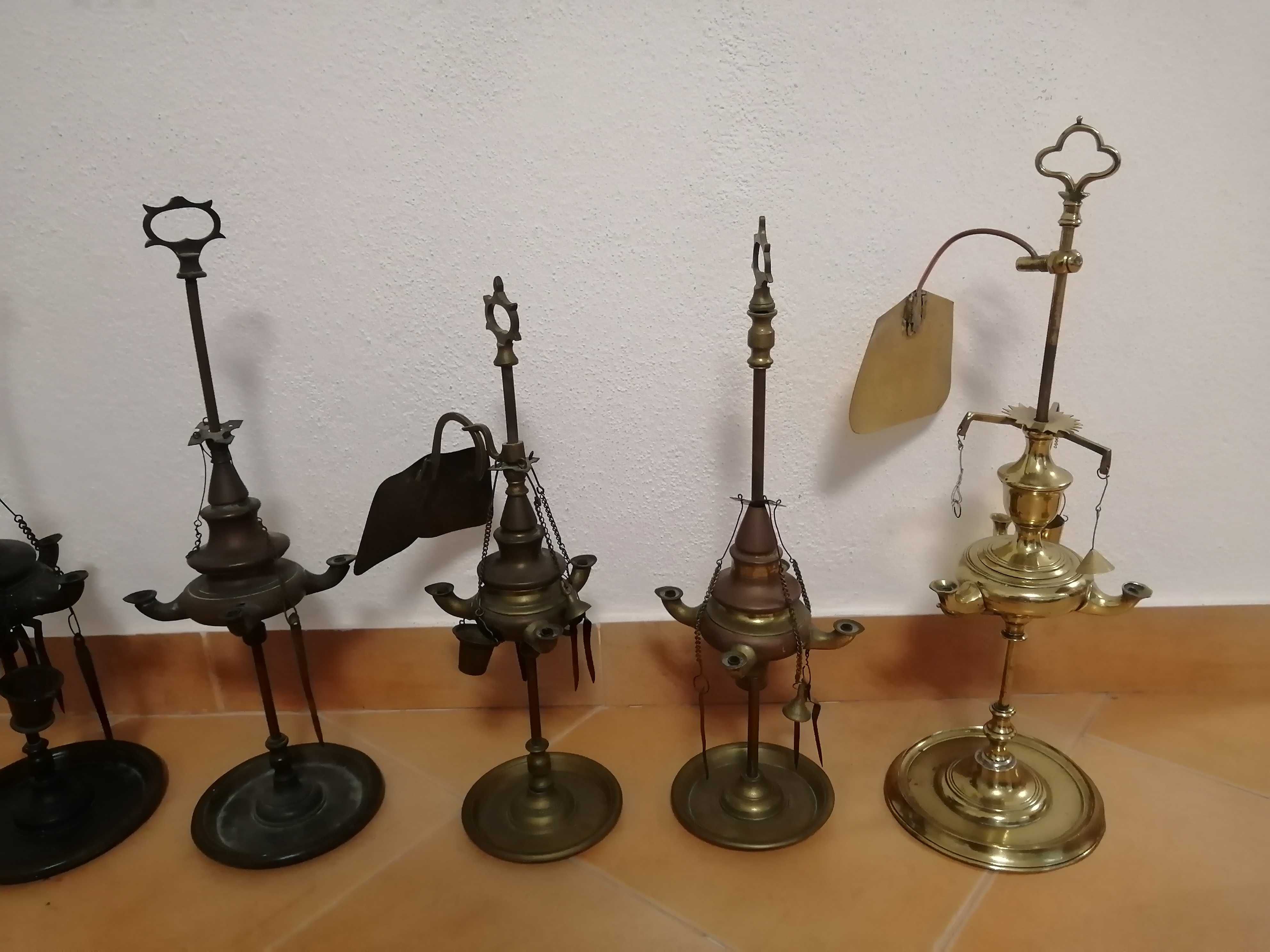 Lamparinas antigas - lote de 5 peças