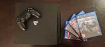 PS4 Pro (1 TB) com Comando e 4 Jogos