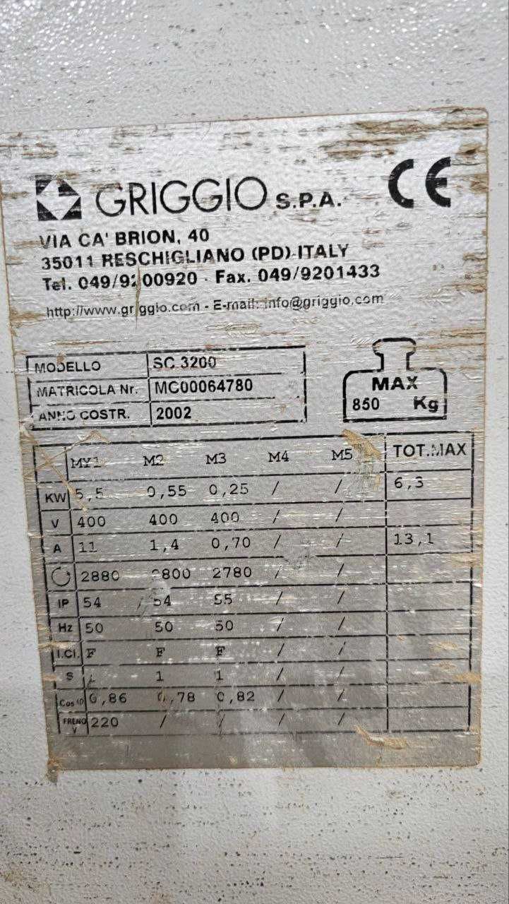 Форматно-розкроечний станок Griggio SC 3200 (Італия)