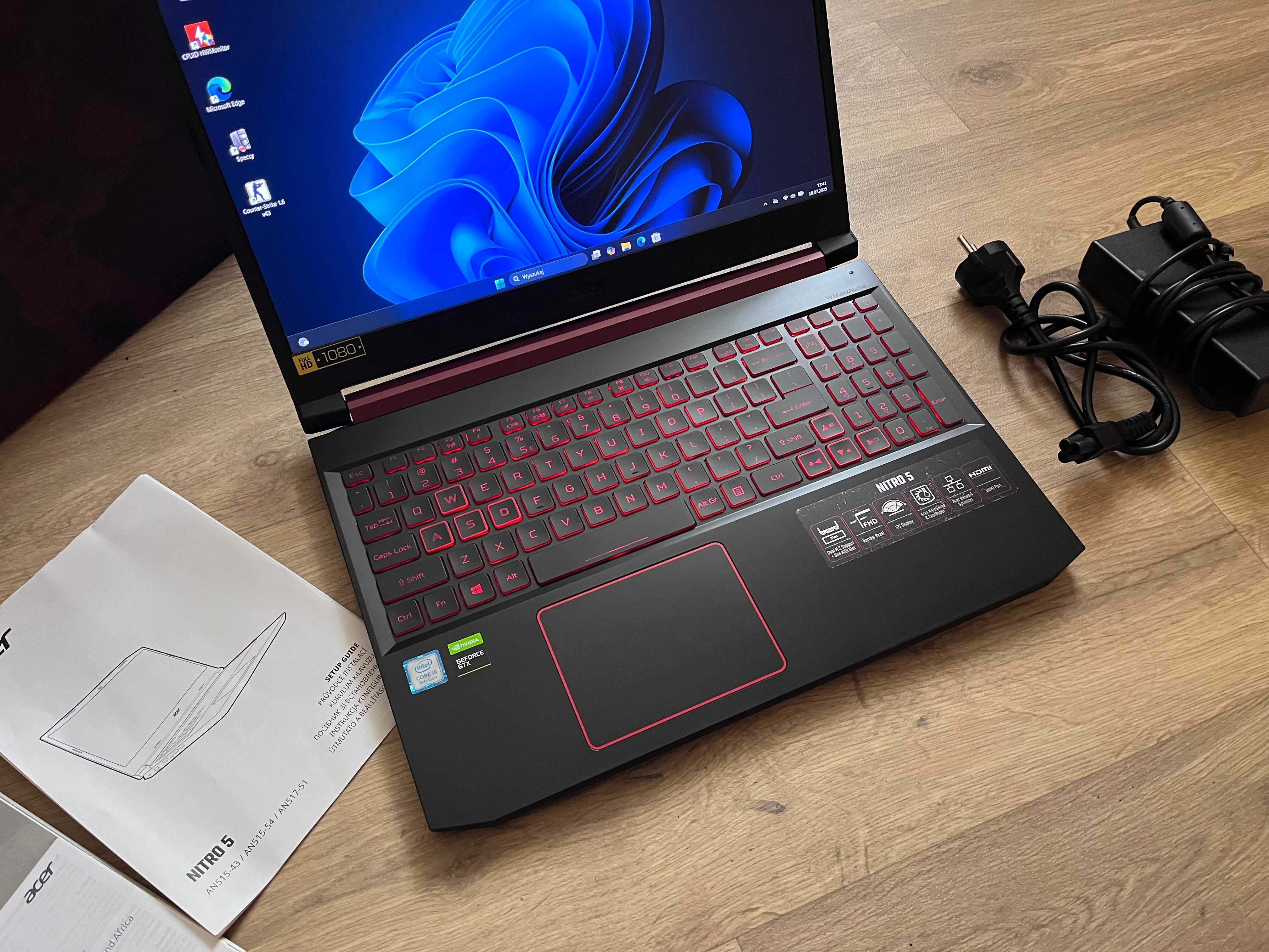 Acer Nitro 5 i5 /GTX 1650/8GB DDR4/512GB SSD/Win11 KOMPLET+oryg.karton