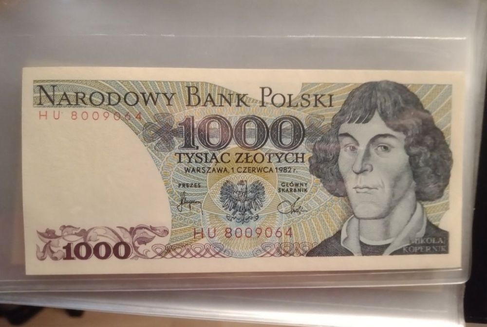 Banknot kopernik 2 szt. 20 zł 1000 zł