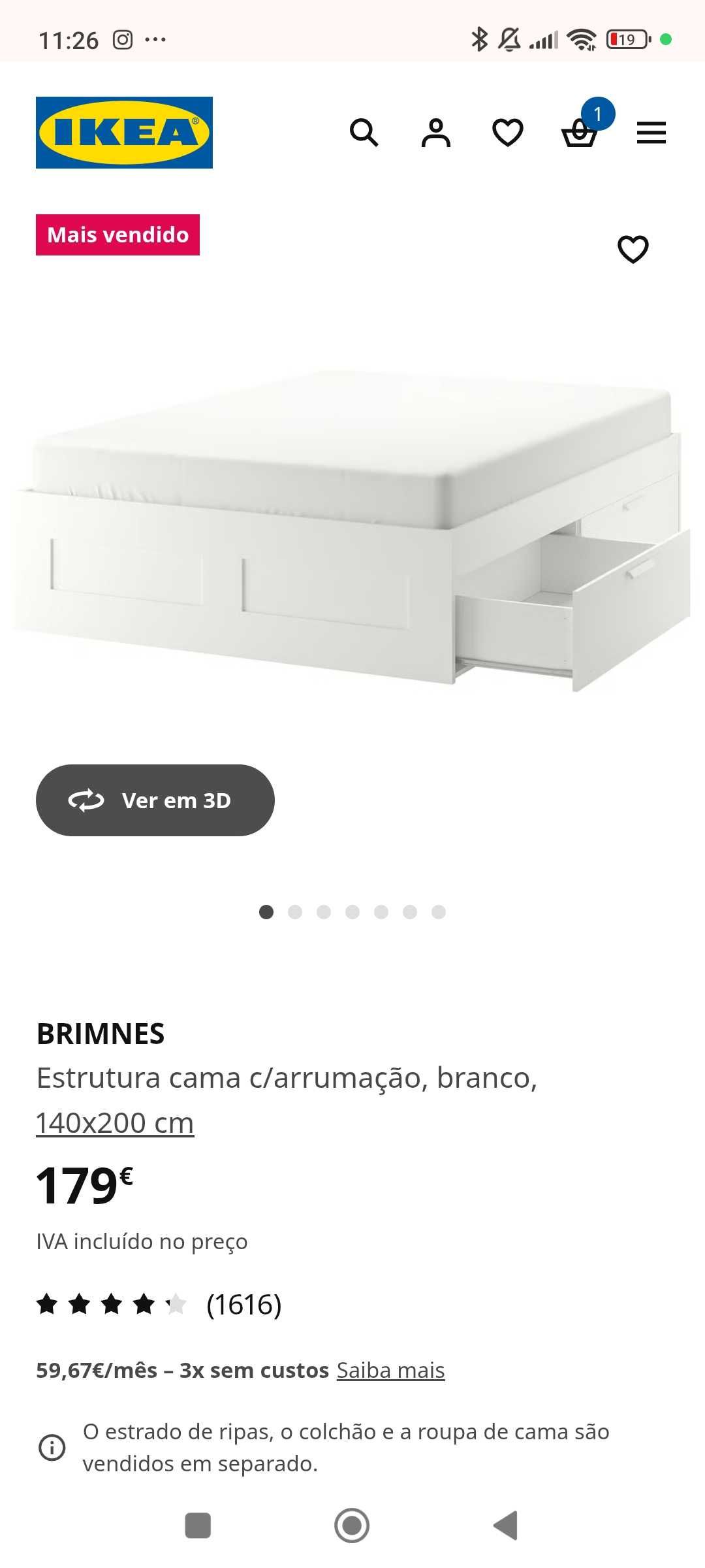 Cama casal IKEA c/ estrados