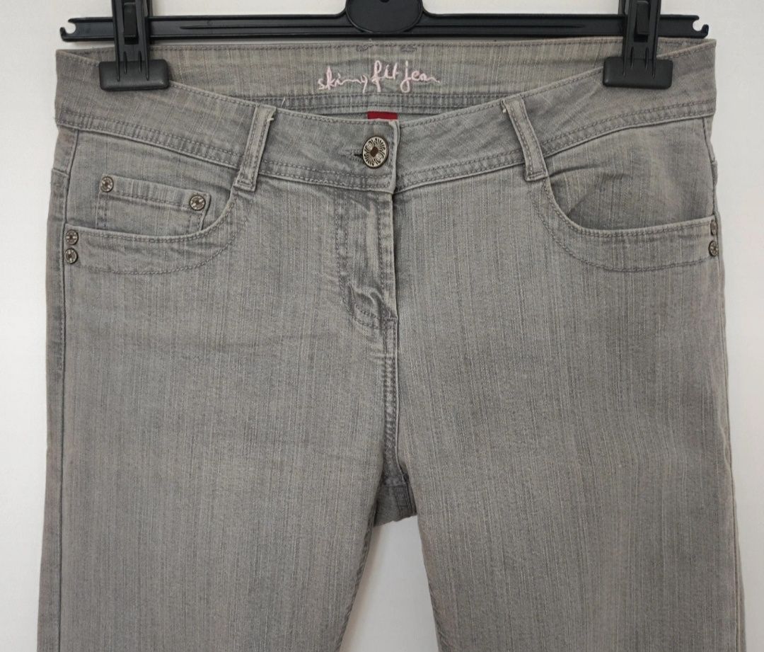 Spodnie jeansy rurki szare niski stan Primark r. 40 (12)