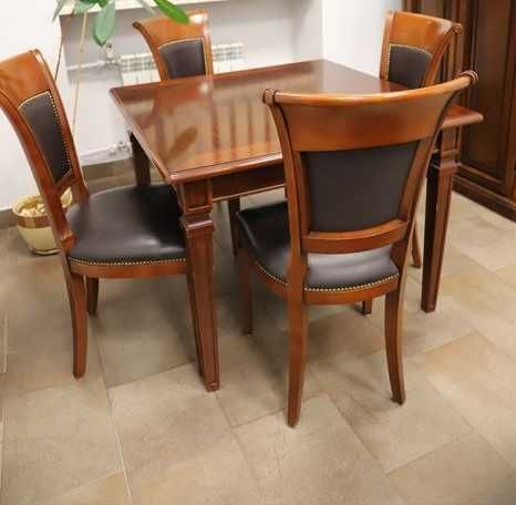 stół krzesła gabinet konferencyjne reprezentacyjne meble skóra drewno