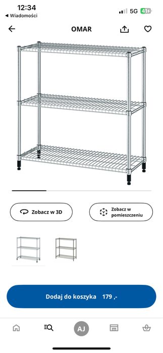 IKEA OMAR Regał galwanizowano 92x36x94 cm