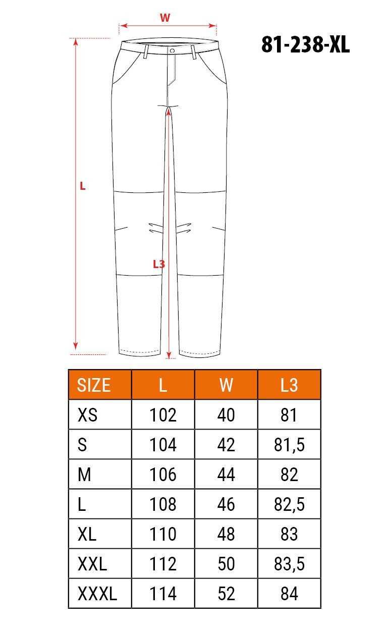 Spodnie robocze NEO HD Slim z paskiem, rozmiar M