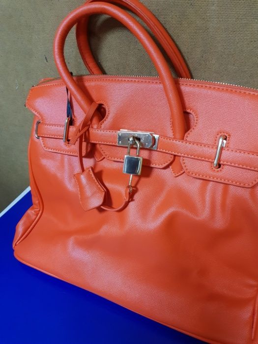 torba torebka ala skóra ala skórzana damska pomarańczowa