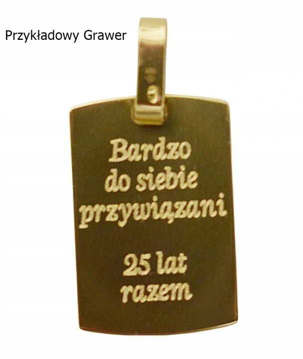 Wisiorek Złoty Nieśmiertelnik Blaszka 585  Grawer Gratis