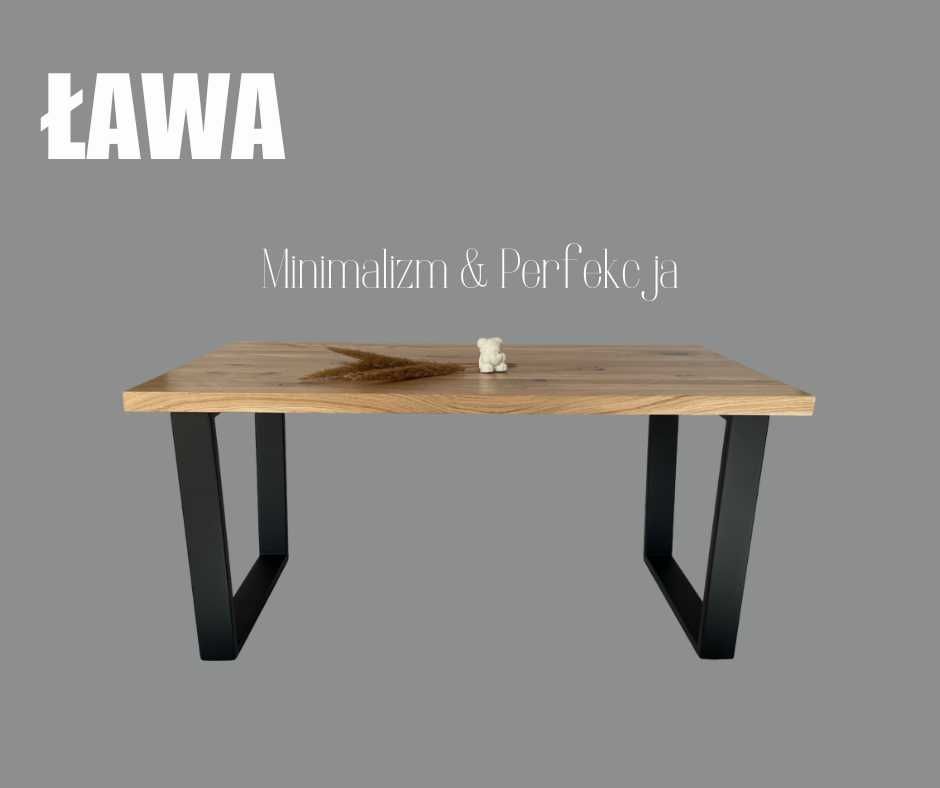 Ława Stolik Kawowy Loft Lity Dąb Drewno Naturalne PL