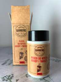 Puder do mycia brody i twarzy Barbero 50g trądzik zielona glinka