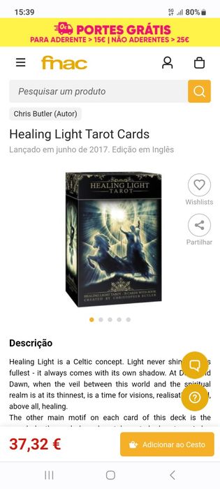 Cartas Tarot novas e seladas