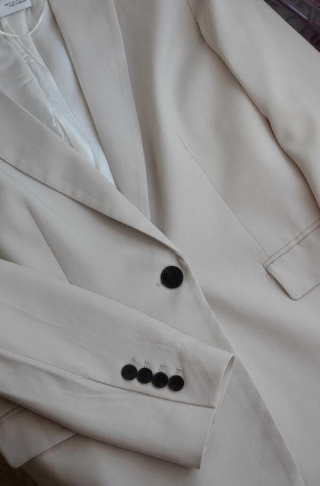 Zara jasna beżowa marynarka blezer stone beige lyocell 38 M