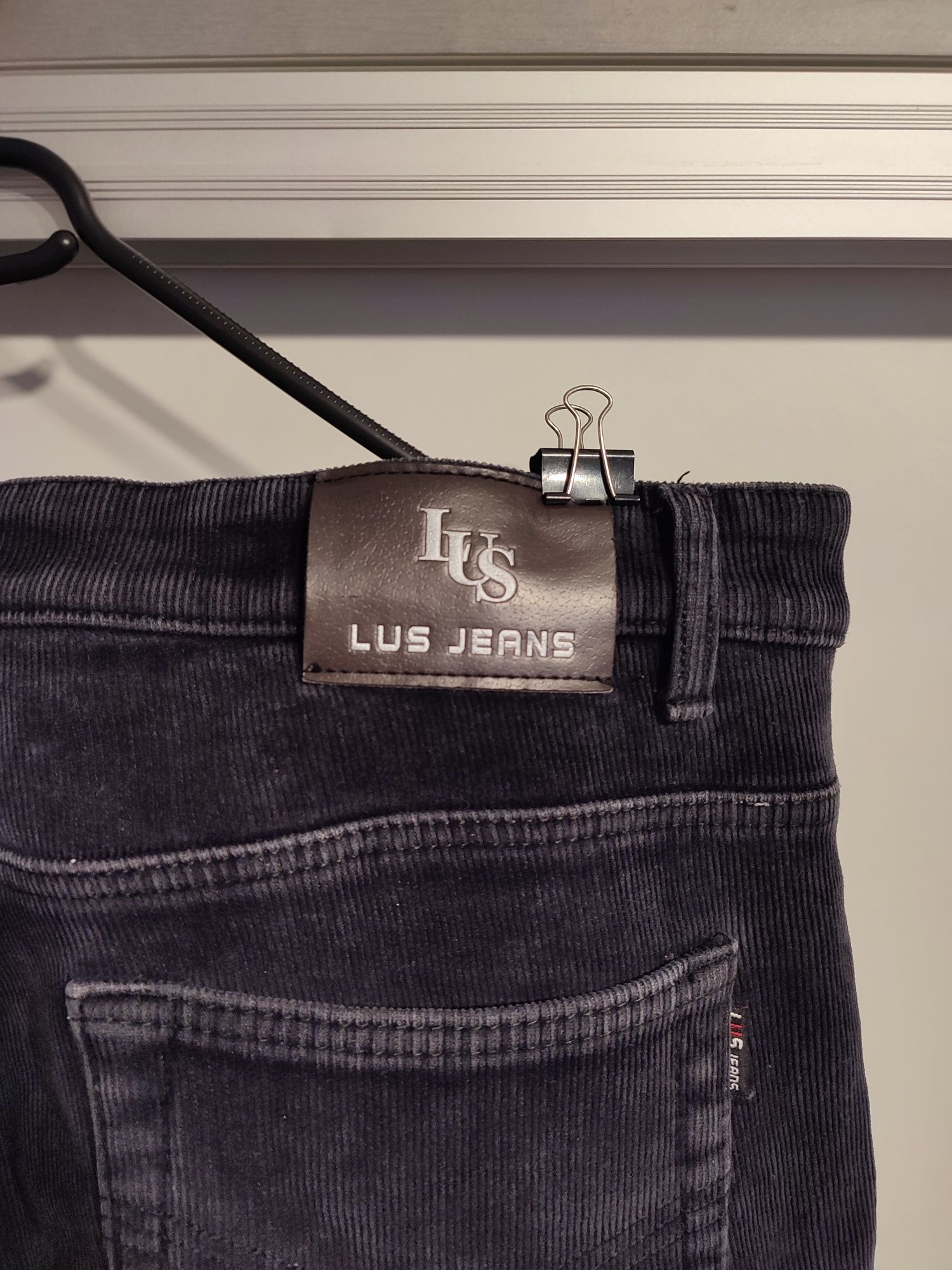 Sztruksy spodnie Lus Jeans czarne/sprane czarne 37
