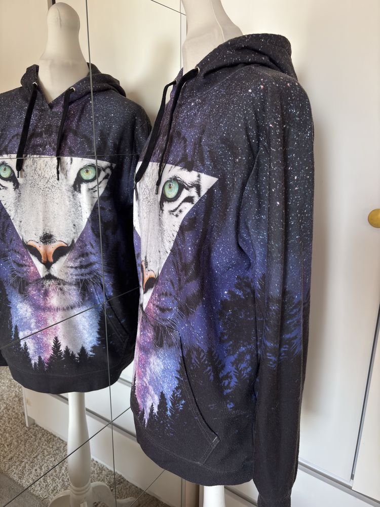 Bluza granatowa ze zwierzecym printem unisex rozm L/XL