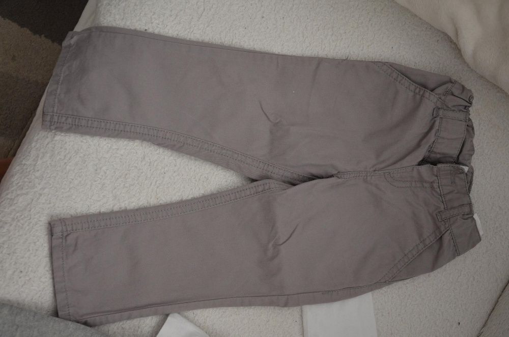 Komplet 3 częściowy elegancki kamizelka spodnie bluzka chrzest r.74