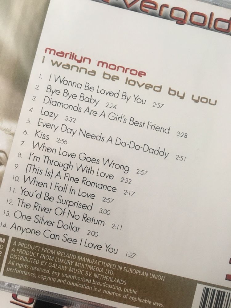 Plyta CD Marilyn Monroe I Wanna Be Loved By You - Marilyn Monroe