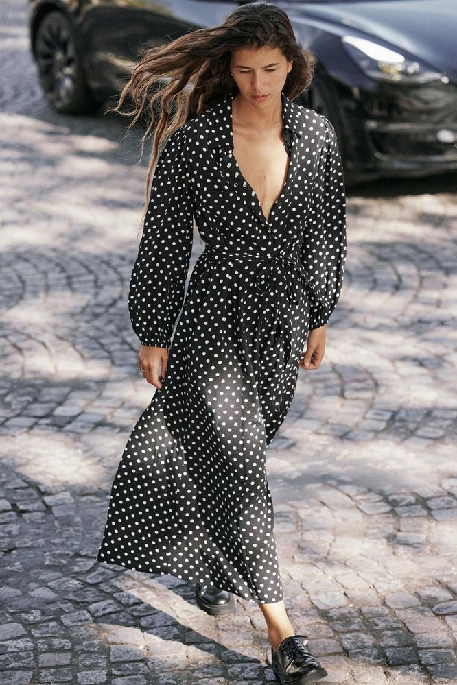 Платье Zara в горох длинное летнее платье зара сукня максі на гудзиках