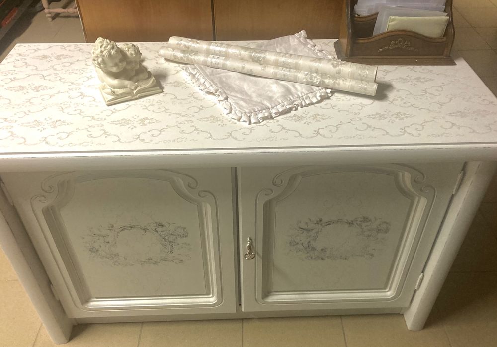 Komoda szafka na buty biała Shabby chic Prowansja retro
