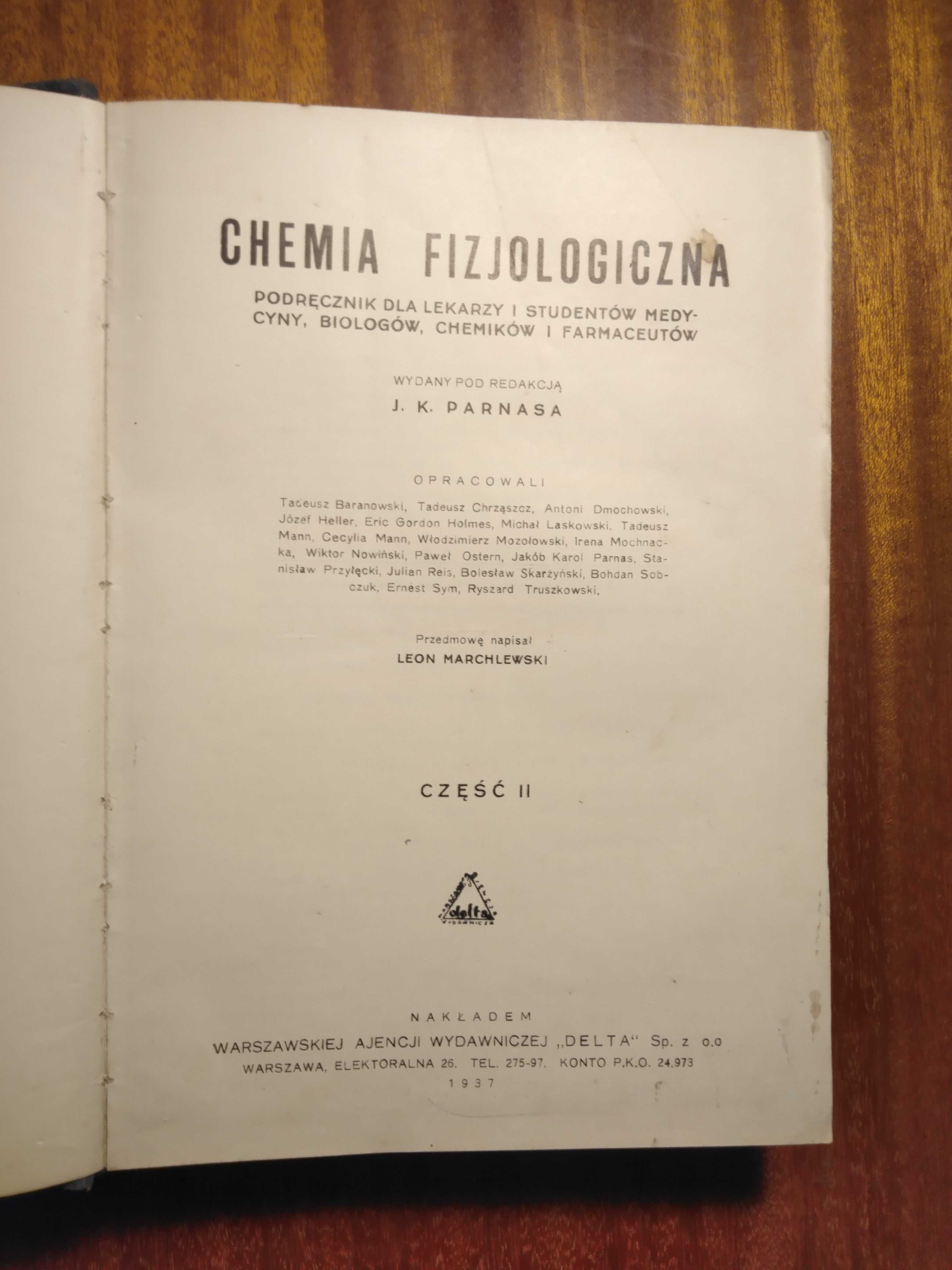 Chemia fizjologiczna 1937