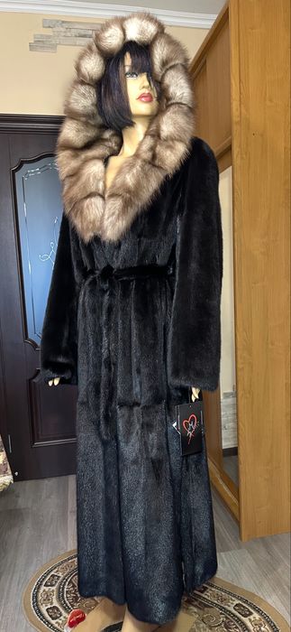 Рр 50-52. Норковая шуба BlackGlama Mala Mati SOBOL
